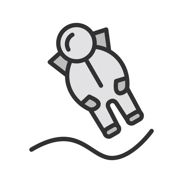 Astronout Aterrizaje Icono Estilo Moda Aislado Backgroun — Vector de stock