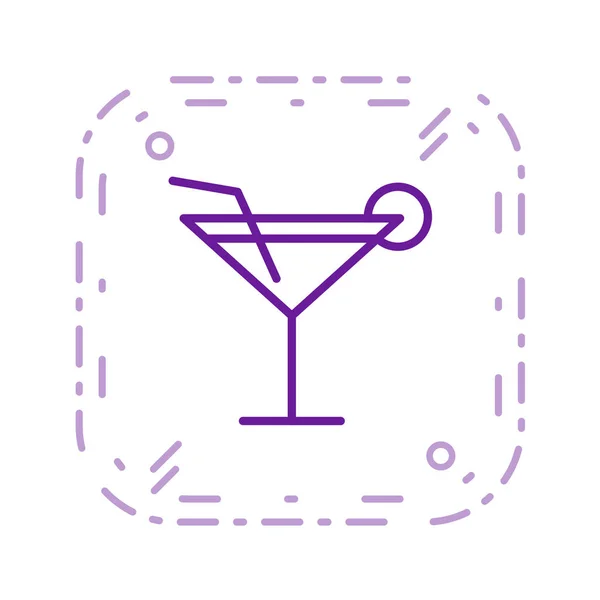 Vector Illustration Cocktail Line Icon — Stock Vector