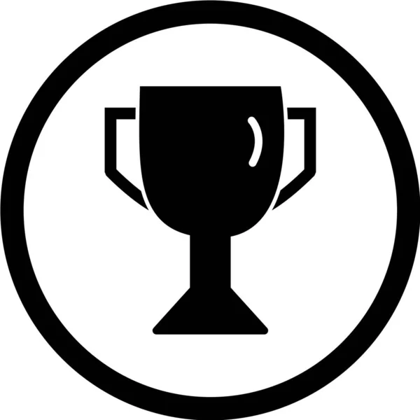 Icono Copa Trofeo Círculo Negro Aislado Sobre Fondo Blanco Deporte — Vector de stock