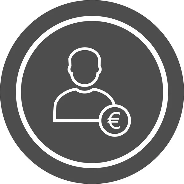 Euro Con Hombre Icono Estilo Moda Aislado Fondo — Vector de stock