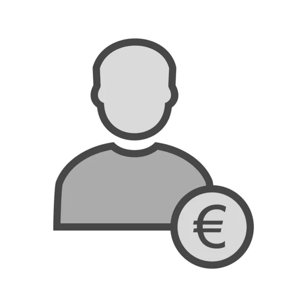 Euro Com Ícone Homem Estilo Moda Fundo Isolado —  Vetores de Stock