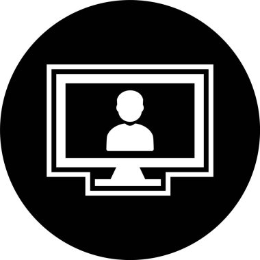 Çevrimiçi Çalışma Simgesi Moda Biçiminde İzole Arkaplan      