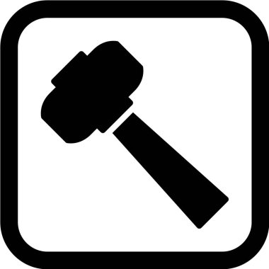 Moda Biçimli Çekiç Simgesi İzole Arkaplan      