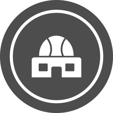 Gözlemevi Simgesi Moda Biçiminde İzole Arka Gruplandırılmış