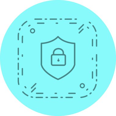 Çevrimiçi Koruma Simgesi Moda Biçimli İzole Arkaplan      