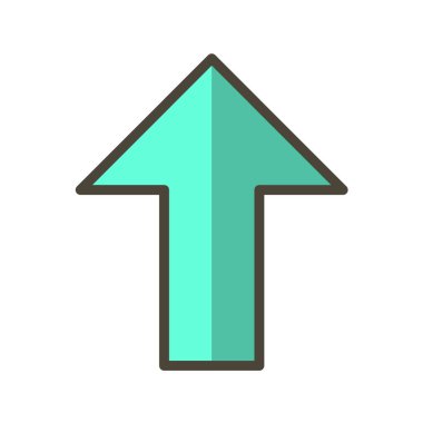 Düz biçimde beyaz arkaplanda izole edilmiş ok simgesi. yön sembolü illüstrasyonu