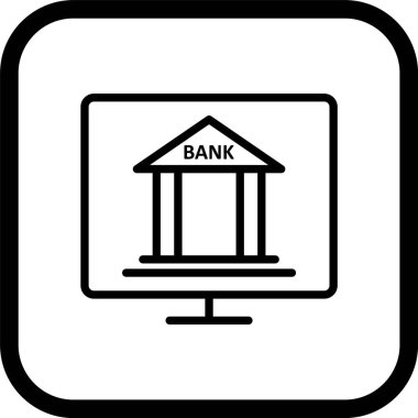 Moda Biçimli İnternet Bankacılık Simgesi İzole Arkaplan  