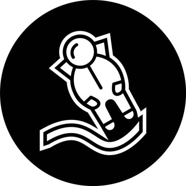 Moda Biçimli Astronout İniş Simgesi İzole Arkaplan