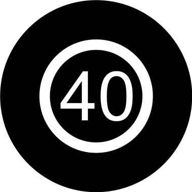 40 numaralı bir simgenin vektörü