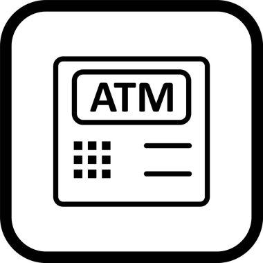 Moda Biçimli İzole Arkaplanda Atm Makinesi Simgesi   
