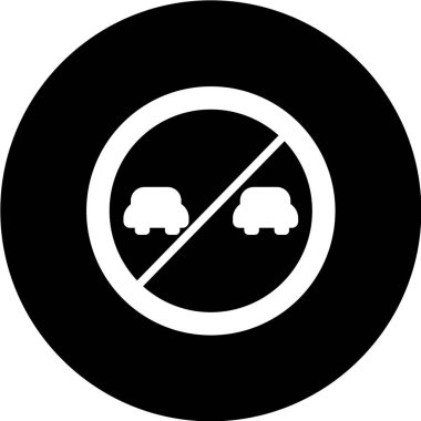 İşaret simgesi yok. Siyah ve beyaz stili. vektör illüstrasyonu