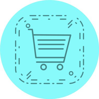 Alışveriş arabası simgesi, vektör illüstrasyonu