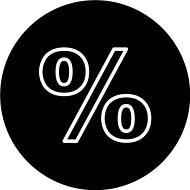 Siyah arkaplanda yüzde simgesi