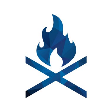 Ateş alevi simgesi düz renk şeklinde. vektör illüstrasyonu