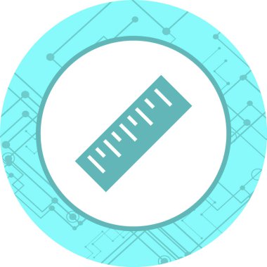 Moda Biçimli Cetvel Simgesi İzole Arkaplan      