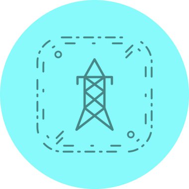 Elektrik Kulesi Simgesi Moda Biçimli İzole Arkaplan      
