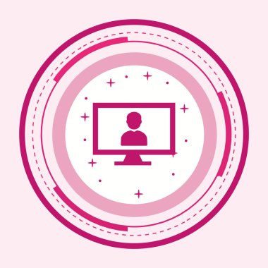 Çevrimiçi Çalışma Simgesi Moda Biçiminde İzole Arkaplan      