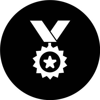 Beyaz arkaplanda madalya simgesi