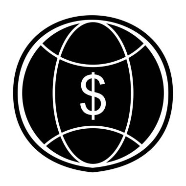 Moda Biçimli Dünya Para Simgesi İzole Arkaplan      