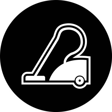 Süpürge Temizleme Simgesi Moda Biçiminde İzole Arkaplan 