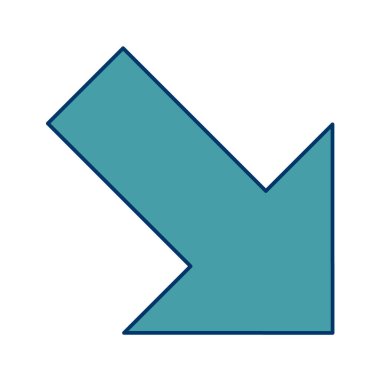 Düz biçimde beyaz arkaplanda izole edilmiş ok simgesi. yön sembolü illüstrasyonu