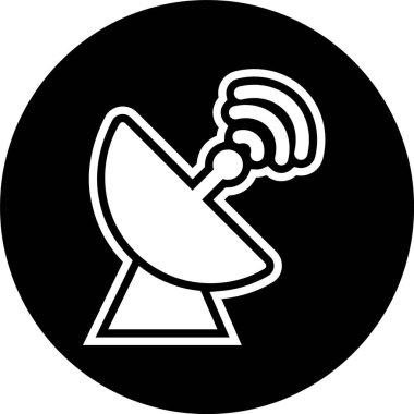 Moda Biçimli Uydu Tabağı Simgesi İzole Arkaplan