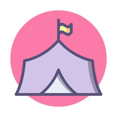 Moda Biçimli Çadır Simgesi İzole Arkaplan