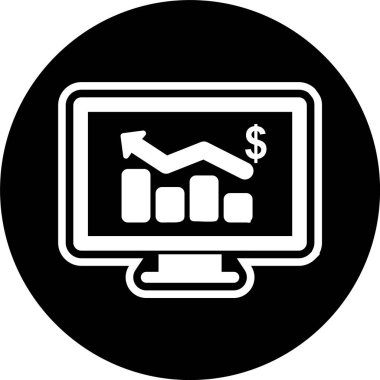 İş Grafiği Simgesi Moda Biçiminde İzole Arkaplan