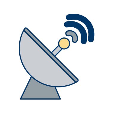 uydu anten simgesi, vektör illüstrasyonu