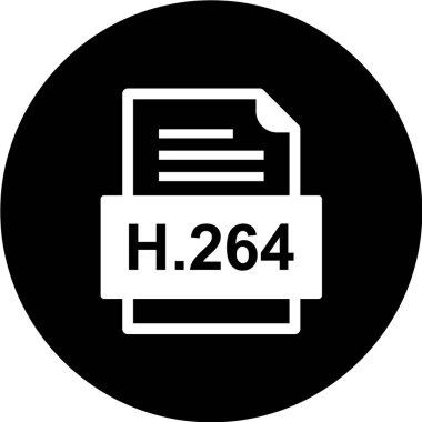 Vektör düz web simgesi. h.264  