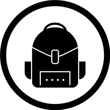Okul Sırt Çantası simgesinin vektör çizimi