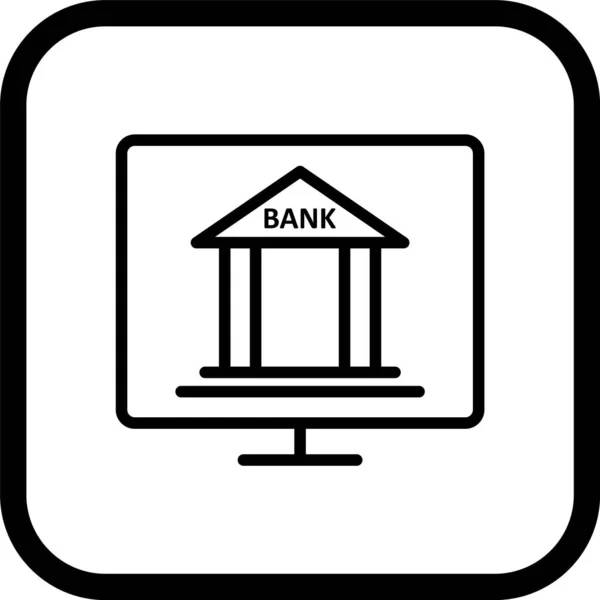 Internet Banking Ikoon Trendy Stijl Geïsoleerde Achtergrond — Stockvector