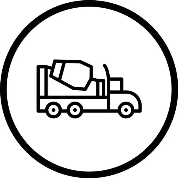 Ikona Kamionu Bílém Pozadí — Stockový vektor