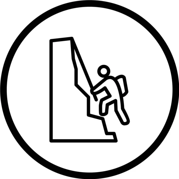 Ilustración Vectorial Hombre Con Icono Escalada — Archivo Imágenes Vectoriales