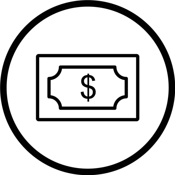 Ícone Vetor Nota Dólar —  Vetores de Stock