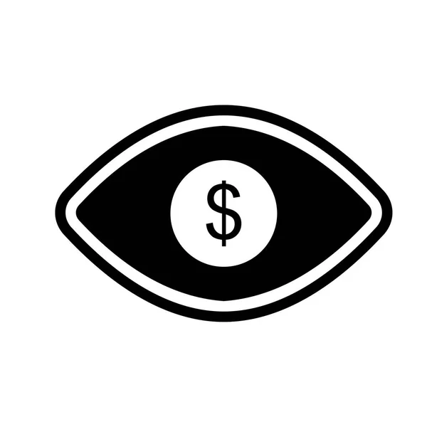 Oční Dolar Ikona Módním Stylu Izolované Pozadí — Stockový vektor
