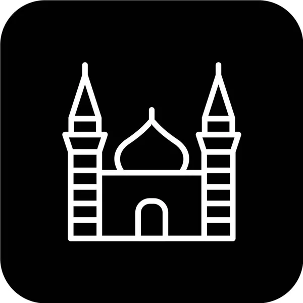 Silueta Vektorové Ilustrace Mešity — Stockový vektor