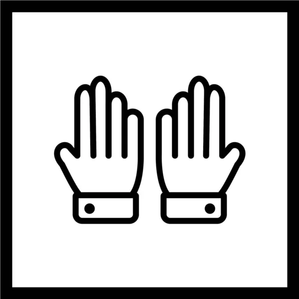 Векторная Иллюстрация Значка Рука Перчатки — стоковый вектор