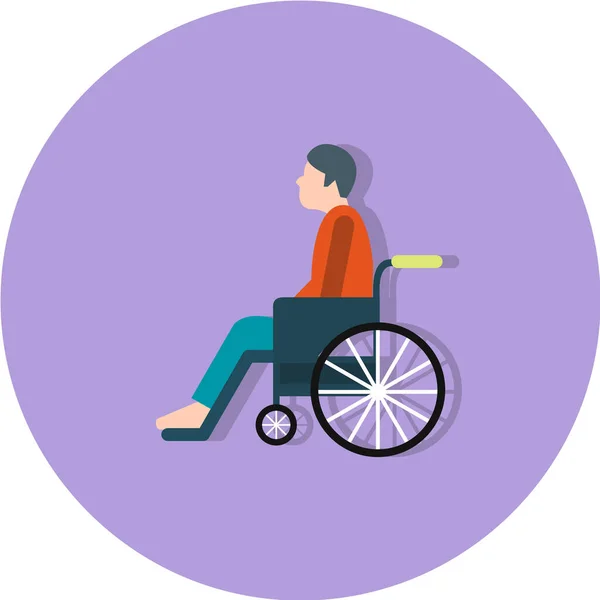 Fauteuil Roulant Avec Patient Hôpital — Image vectorielle