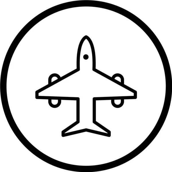 Icono Vector Avión Ilustración Negra Aislada Sobre Fondo Blanco Para — Archivo Imágenes Vectoriales