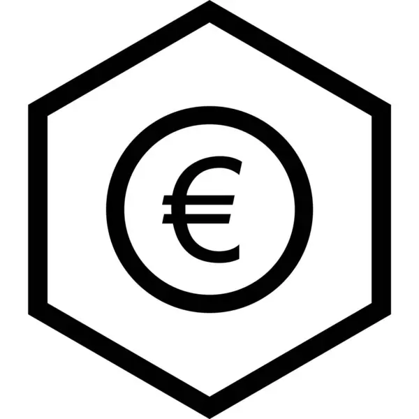 Euro Ikon Trendi Stílusban Elszigetelt Háttér — Stock Vector