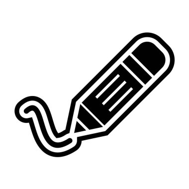 Beyaz arkaplanda izole edilmiş siyah şekildeki kalem simgesi. vektör illüstrasyonu