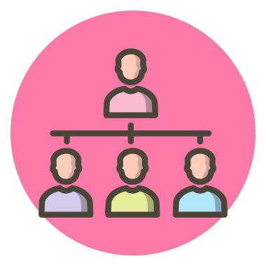 Moda Biçiminde Organizasyon Simgesi İzole Arkaplan      