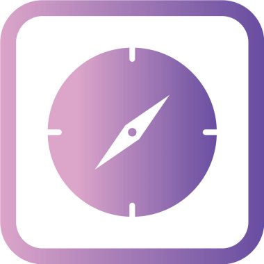 beyaz arkaplanda izole edilmiş düz biçimdeki pusula simgesi