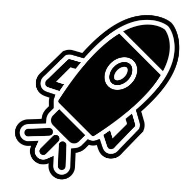 Moda Biçimli Uzay Gemisi Simgesi İzole Arkaplan