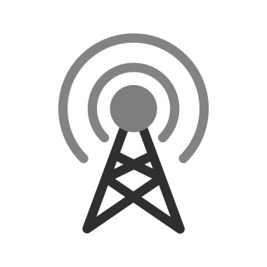 Yayın Simgesi Moda Biçiminde İzole Arka Gruplandırılmış