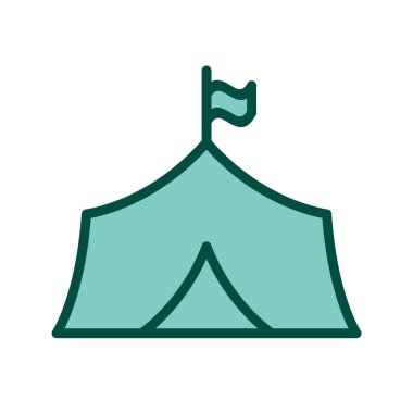 Moda Biçimli Çadır Simgesi İzole Arkaplan