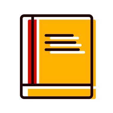 beyaz arkaplanda izole edilmiş düz stil kitap simgesi