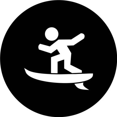 Sörf tahtası simgesi vektör illüstrasyonu