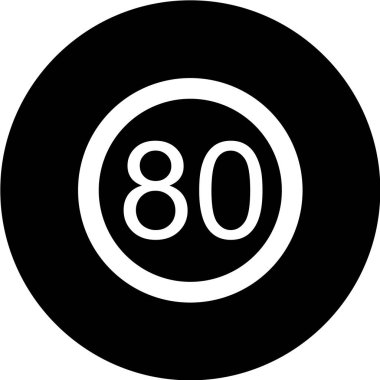 80 numaralı simge, vektör illüstrasyonu